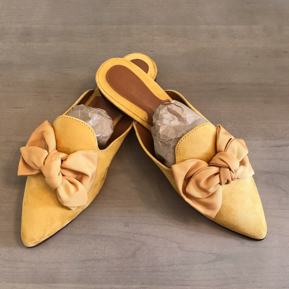 Rilista Yellow Women's Slip-On Mules with Bow in 8.5 NWOT
